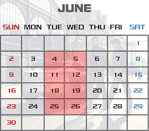 6月の営業カレンダー